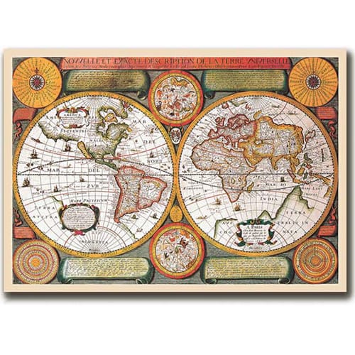Карта на света от 1646 г., Жан Боaсо - печатна репродукция
