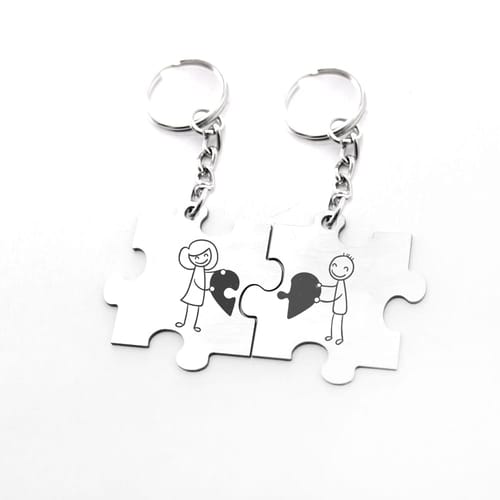 Комплект ключодържатели парчета от пъзел: "влюбена двойка"