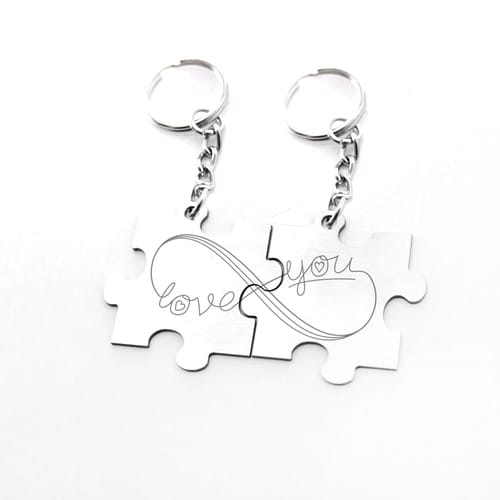 Комплект ключодържатели парчета от пъзел: знак за безрайност "Love/You"
