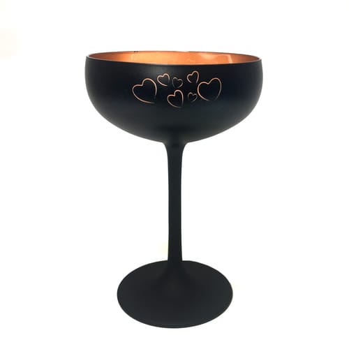 Чаша за коктейл с гравиране - черен мат (9967)