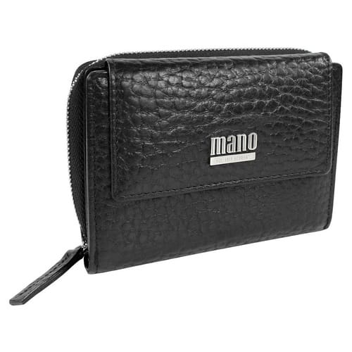 Дамски портфейл Mano Gaudio RV - M19525BK, естествена кожа, черен
