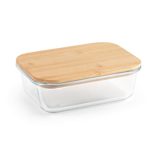 Кутия за храна, стъкло и бамбук, P-066