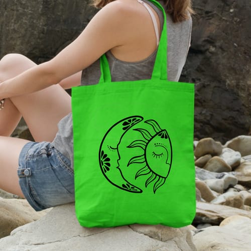 Текстилна чанта Miso със слънце и луна