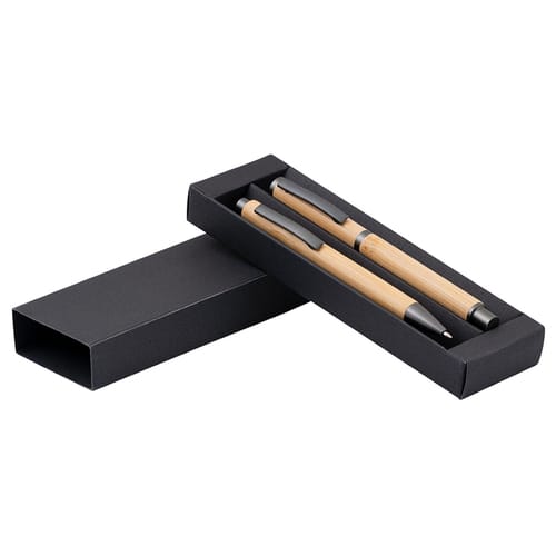 Комплект ролер и химикалка от бамбук в кутия