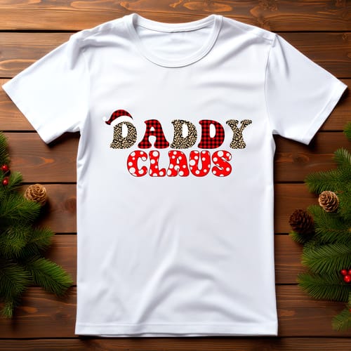 Коледна тениска със забавен дизайн, "DADDY claus"