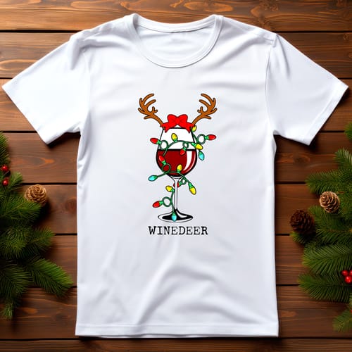 Коледна тениска със забавен дизайн, "Winedeer"