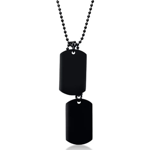 Двойна военна плочка с черни верижки, black dog-tag