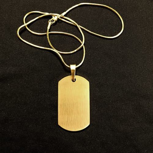 Военна плочка (dog tag) от 2мм. зластиста стомана сатен