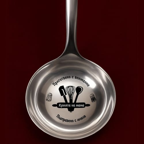 Гравиран черпак "Кухнята на мама"