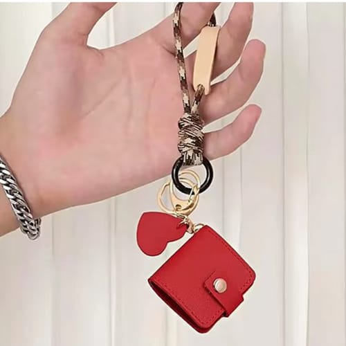 Кожен червен ключодържател „Сърце от спомени“ ❤️🔑