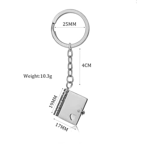 📖Ключодържател. колие „Мини книжка“ от сребрист метал – със страници за гравиране