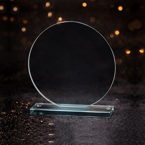 Гравиран кристален кръг 10 см. диаметър / GL650 D