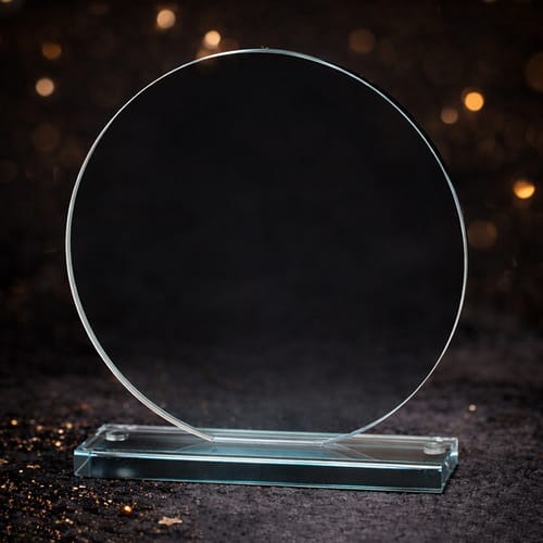 Гравиран кристален кръг 17 см. диаметър / GL650 B